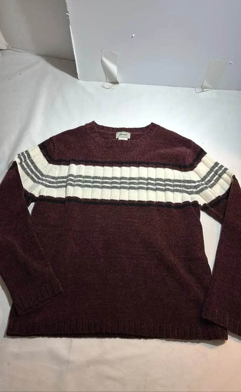 Glory Rd. 64 Maroon Striped Acrylic Sweater Boys Sz Large